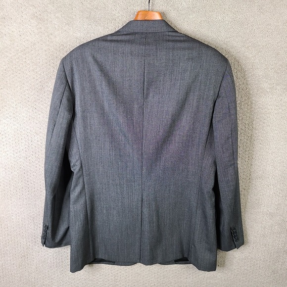 Stafford‎ Suit Men 42L Gray 2 Piece Worsted Wool Executive 2 Btn Nailhead 36x33 - Picture 5 of 16
